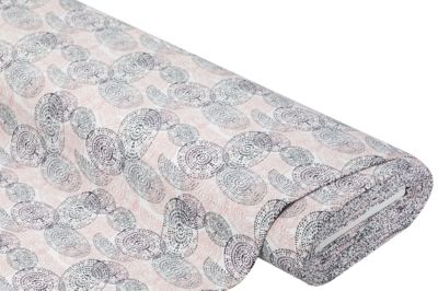 Baumwolljersey "Kreise" mit Elasthan | offwhite/lila | Bastelbedarf | buttinette