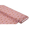 Tissu jersey en coton « écureuil », vieux rose/multicolore