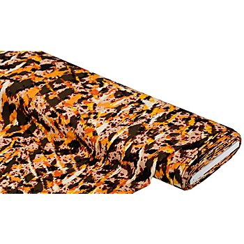 Tissu jersey en viscose « abstrait », orange/multicolore