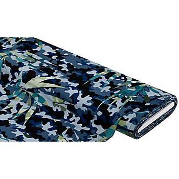 Tissu jersey en viscose « camouflage », bleu/multicolore