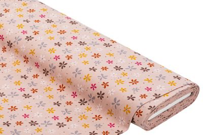 Baumwoll-Crêpe "Blumen" | rosa-color | Bastelbedarf | buttinette