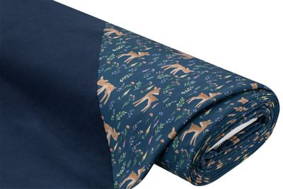 Tissu softshell « chevreuil », bleu foncé/coloré