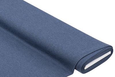 Tissu en jersey extensible « Tino », bleu jeans/noir chiné