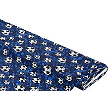 Tissu jersey de coton « football », bleu/multicolore