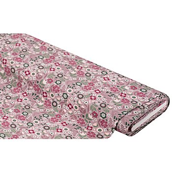 Tissu jersey de coton « flowers », mauve/multicolore