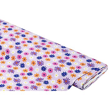 Baumwolljersey 'Blumen' mit Elasthan, lila-color