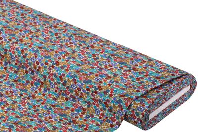 Tissu Crêpe de viscose « petites fleurs », blanc/multicolore