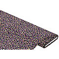 Tissu viscose pour blouses / javanaise "petites fleurs", noir/multicolore