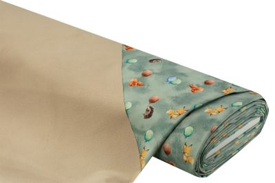 Tissu softshell "ballons", menthe/multicolore