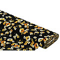 Tissu crêpe "petites fleurs", noir/jaune