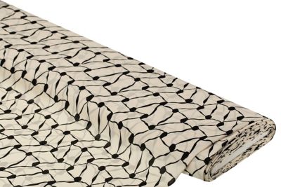buttinette Leichter Viskose-Blusenstoff / Twill Grafisch | creme/schwarz | Bastelbedarf | buttinette