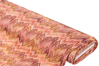 Tissu modal à maille fine "zig zag", ocre/fruits des bois