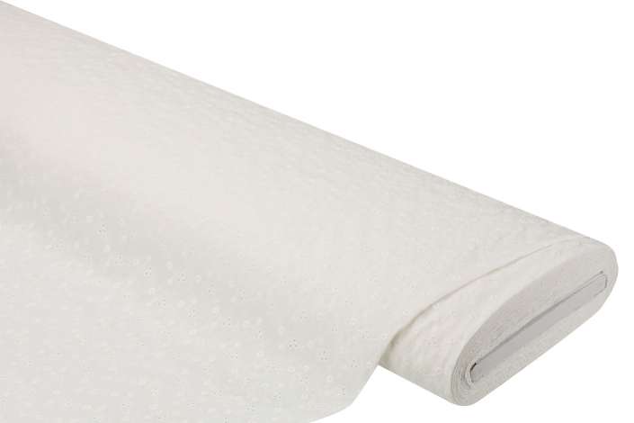 Baumwoll-Batist mit Lochstickerei, wollweiß online kaufen