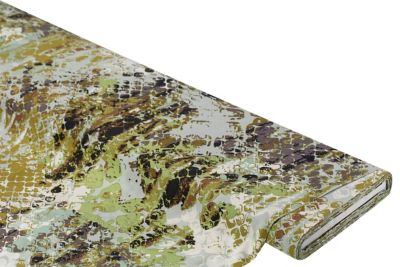 Tissu viscose pour chemisiers / javanaise "abstrait", vert