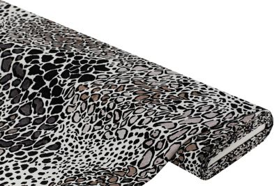 Tissu jersey jacquard "motif animalier" en viscose, noir
