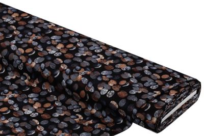 Tissu jersey romanite "ovales", marron/bleu