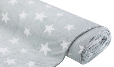 Tissu polaire "étoiles", vert menthe/blanc, série "Wellness"