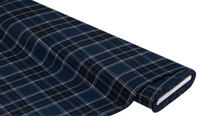 Tissu bengaline stretch "carreaux", bleu/coloré