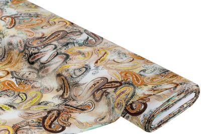 Tissu jersey de coton et de modal "paisley", jaune/coloré