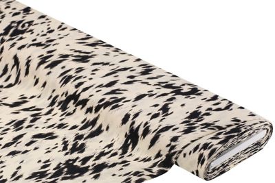 Tissu lin/coton "Léo", écru naturel/noir