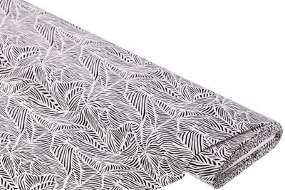 Tissu viscose / javanaise "œuvre graphique", noir/coloré