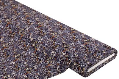 Tissu viscose/javanaise "petites fleurs", violet/coloré