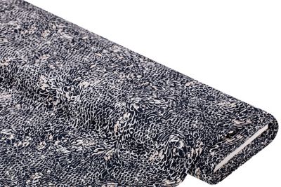 Tissu coton stretch "ovales", bleu/coloré