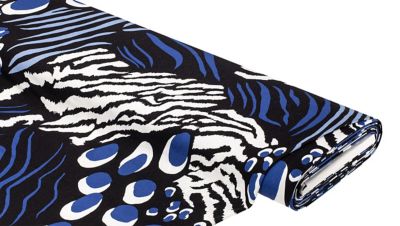 Viskose-Jersey 'Animal Print', blau-color