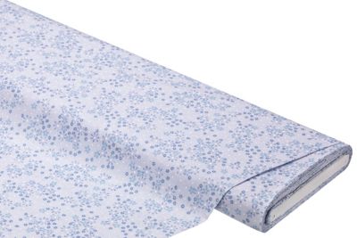 Baumwoll-Viskose-Mix „Blumen“, hellblau-color