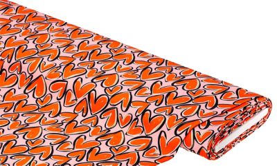 French Terry 'Herzen', rosa/pink