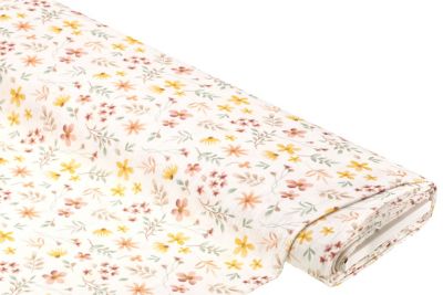 Musselin/Doppel-Gaze 'Blümchen', weiß-color