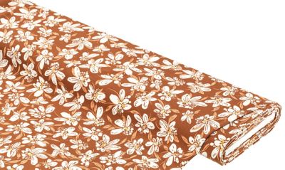 Tissu sweat / French Terry 'fleur', marron clair