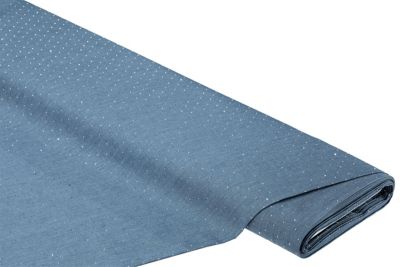 Tissu jean léger (chemise en jean) 'strass', bleu jeans