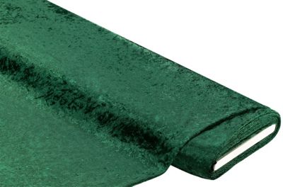 Tissu velours structuré extensible uni, vert foncé