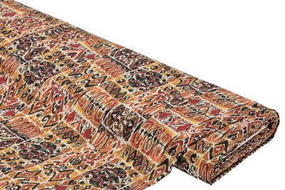 Viskose-Blusenstoff/Javanaise 'Ethno', orange/braun