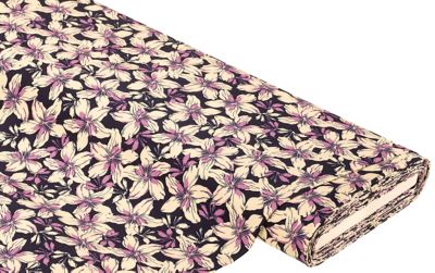 Viskose-Jersey 'Blumen', lila-color