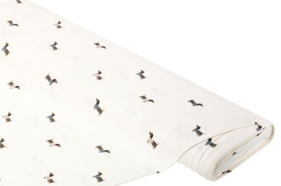 Baumwoll-Jersey 'Dackel' mit Elasthan, natur-color