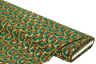 Tissu viscose pour chemisiers/Tissu javanaise 'moderne', turquoise/coloré