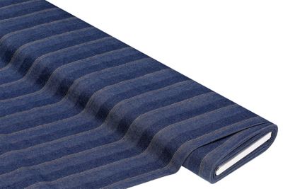 Gestreifter Jeansstoff/Denim, blau-color