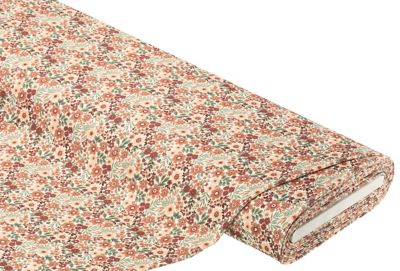 Baumwoll-Rippjersey 'Blümchen', braun-color
