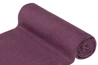 Rippen-Bündchenstoff 'Comfort', aubergine-melange