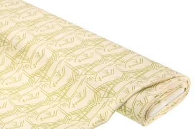 Scuba-Jersey 'Grafisch', creme/grün