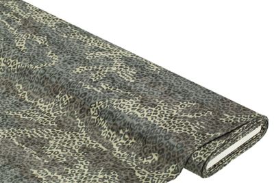 Tissu maille 'léopard', gris/coloré