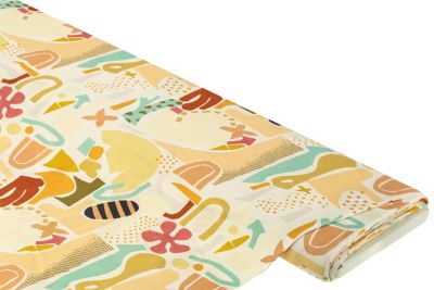 Tissu jersey de viscose 'graphique', orange/coloré