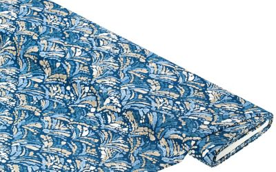 Viskose-Jersey 'Fächer', blau/taupe-color