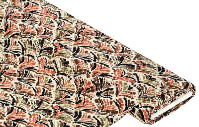 Tissu jersey de vicscose 'éventail', marron/vert