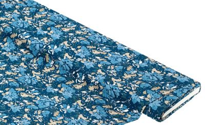 Viskose-Jersey 'Flower', blau-color