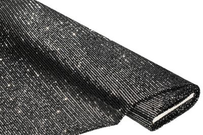 Elastisch mesh-paillettenstof, zwart