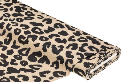 Tissu jersey extensible sport 'léopard', beige/coloré