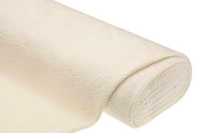 Tissu bouclé uni, blanc cassé